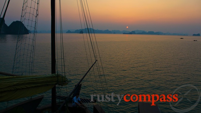 Sunset - a good reason for overnighting on the bay